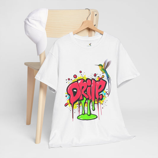 Graffiti Tee - Bold Street Style Unisex Heavy Cotton Shirt with Dripping Paint Design