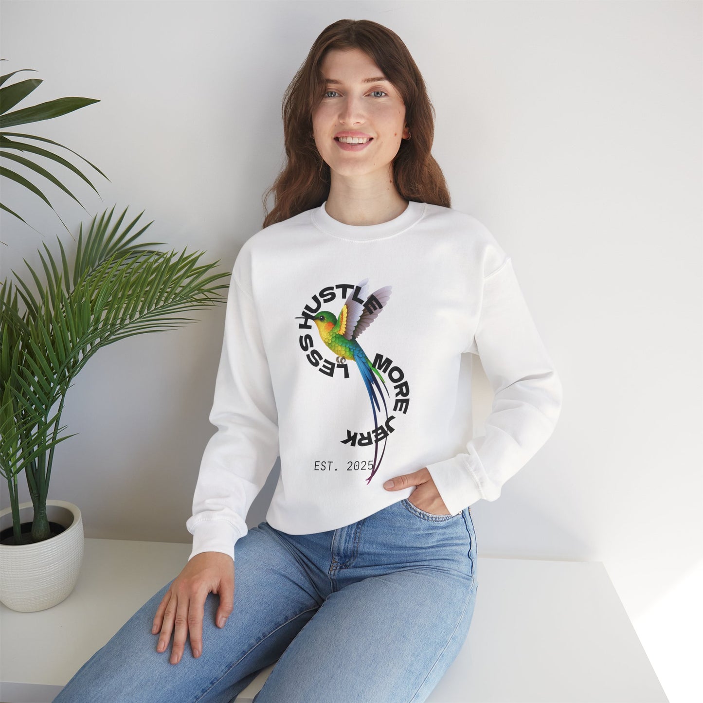 Hustle More Crewneck Sweatshirt | Unisex Pullover, Casual Sweatshirt, Cozy Apparel, Gift for Motivated Friends