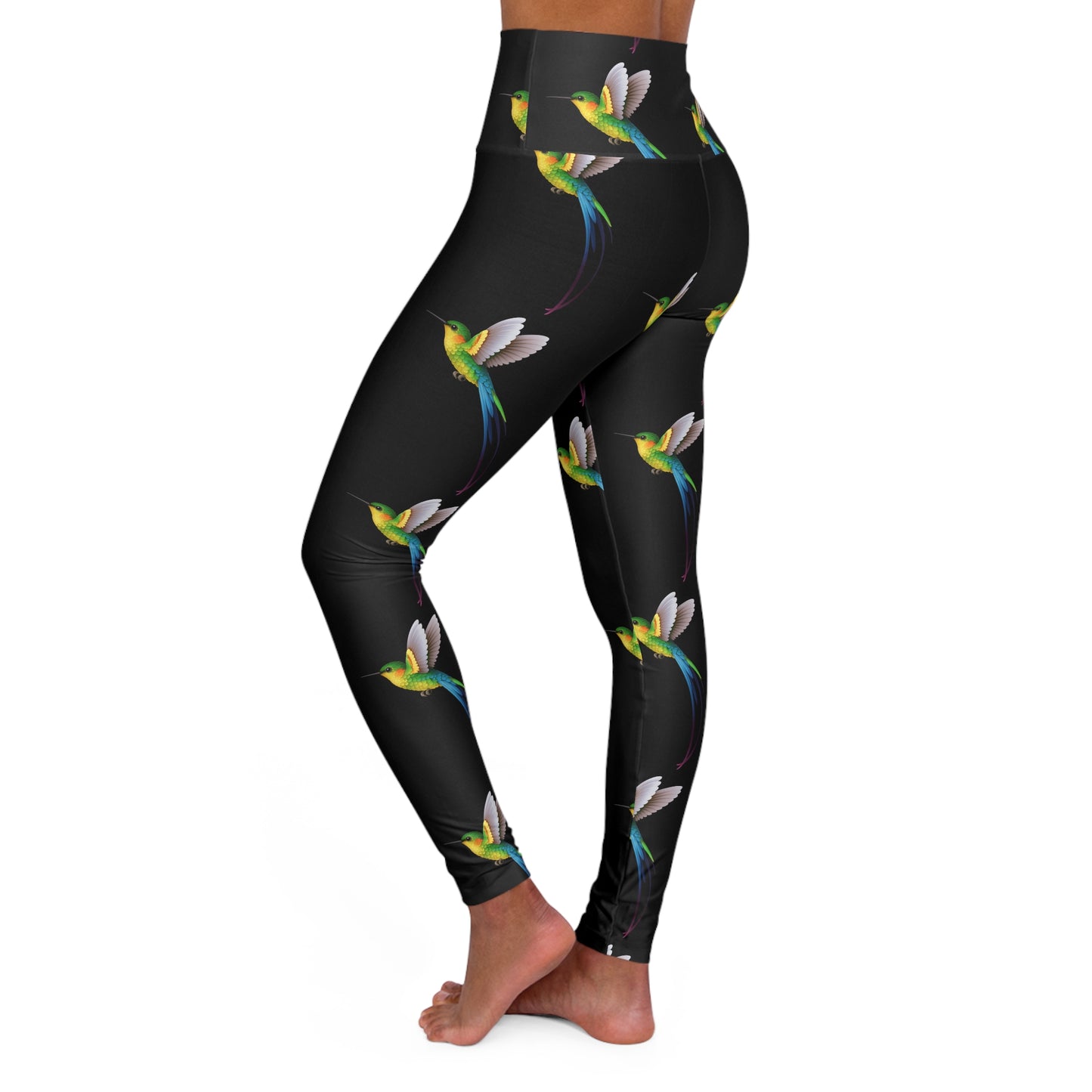 Black Vibrant Floral High Waisted Yoga Leggings, Comfortable Activewear, Fitness Apparel, Gift for Yoga Lovers, Workout Leggings