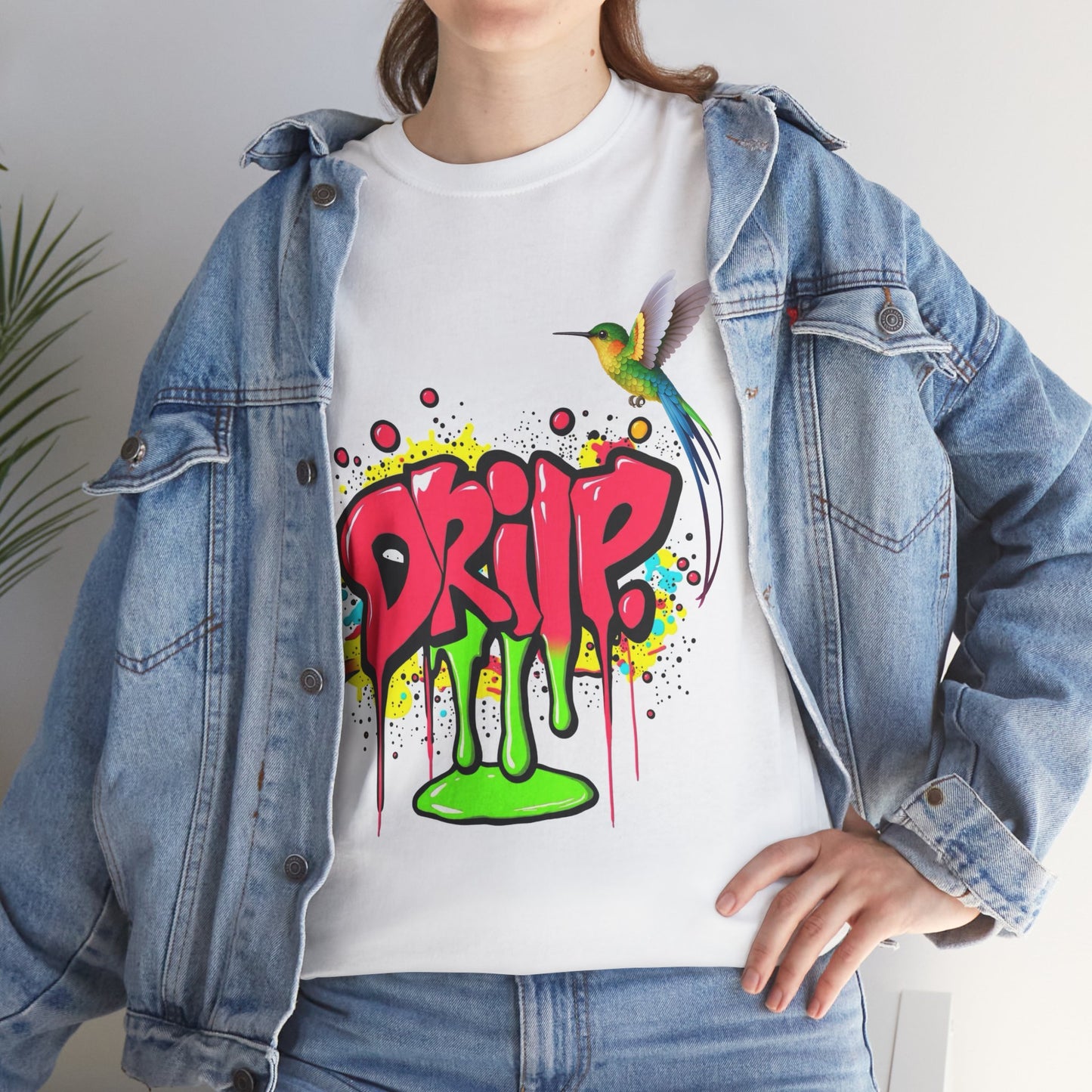 Graffiti Tee - Bold Street Style Unisex Heavy Cotton Shirt with Dripping Paint Design