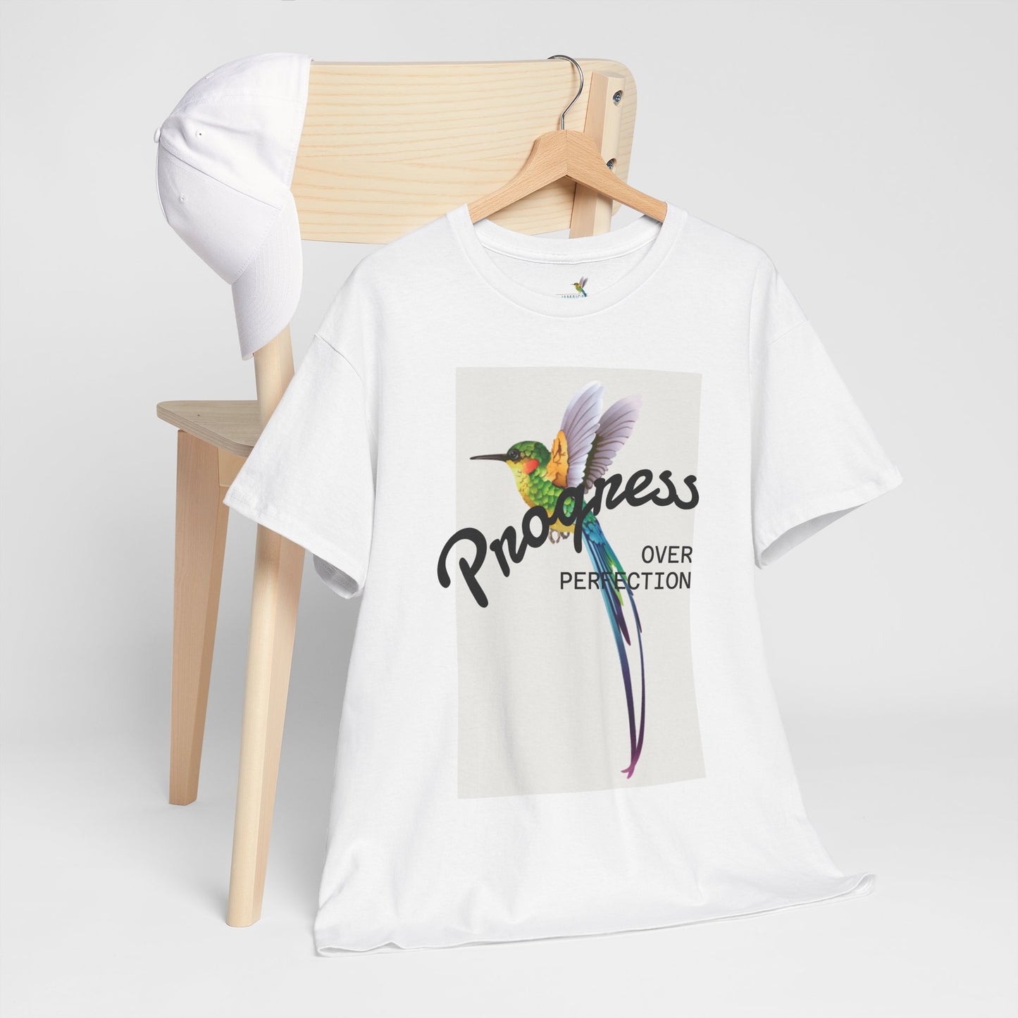 Unisex Heavy Cotton Tee with Hummingbird Design | Progress Over Perfection, Inspiration Tee, Motivational T-Shirt, Gift for Nature [...]