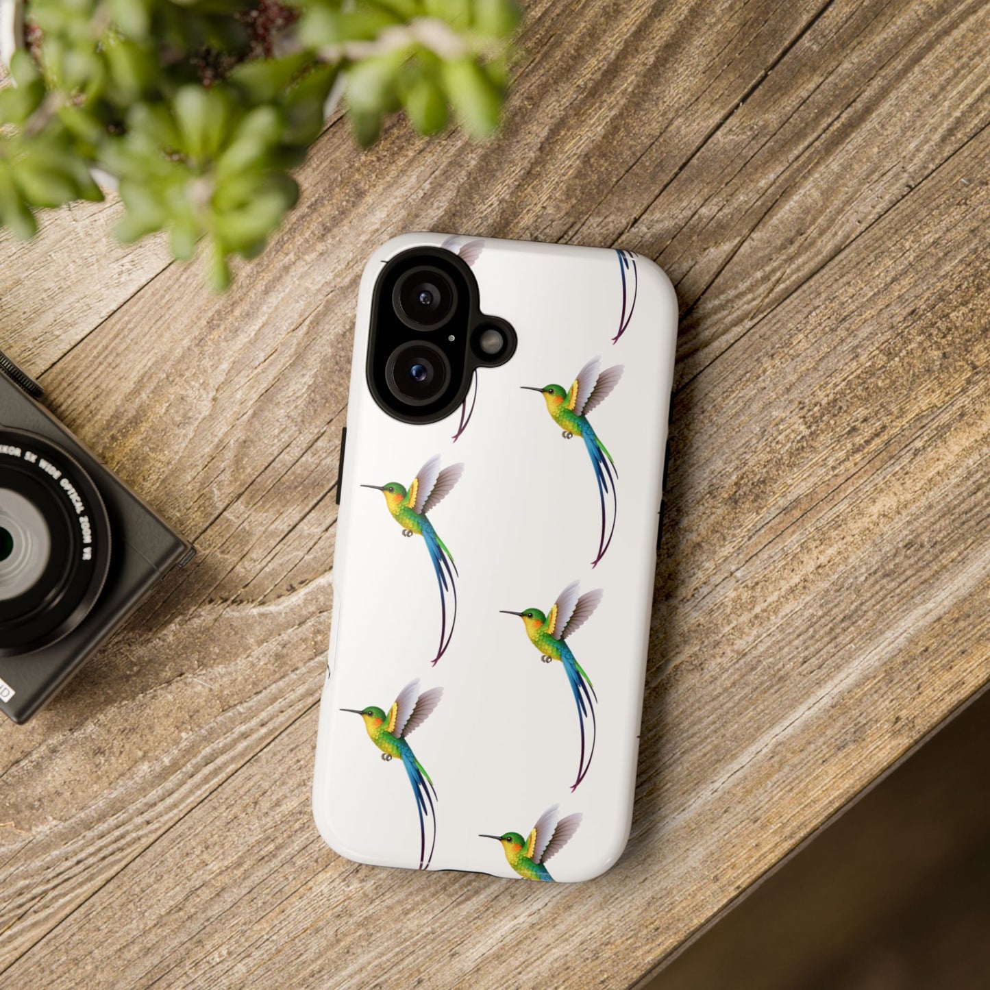 Colorful Hummingbird Phone Case, Tough Cases for Bird Lovers, Nature-Themed Protectors, Gifts for Her, Eco-Friendly Designs