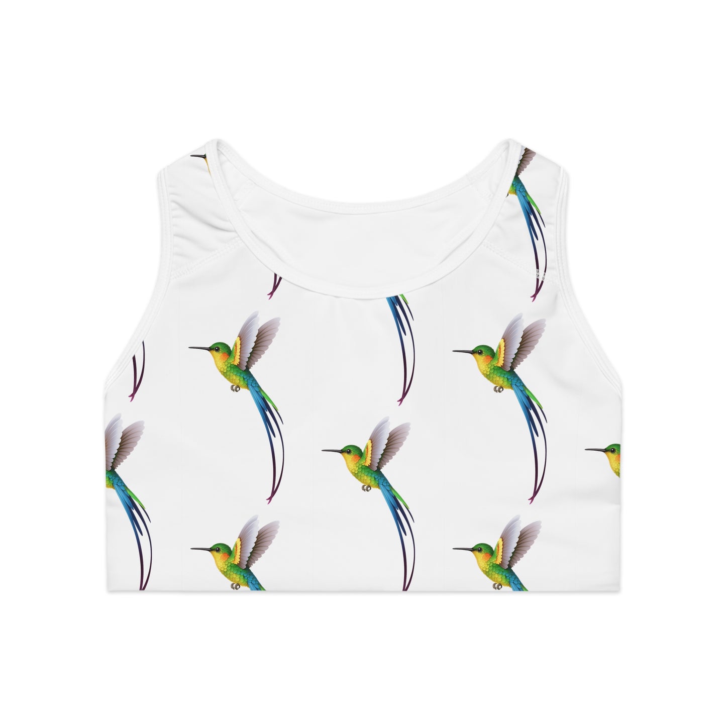 Colorful Hummingbird Sports Bra | Activewear, Workout Gear, Fitness Apparel, Yoga, Gifts for Her