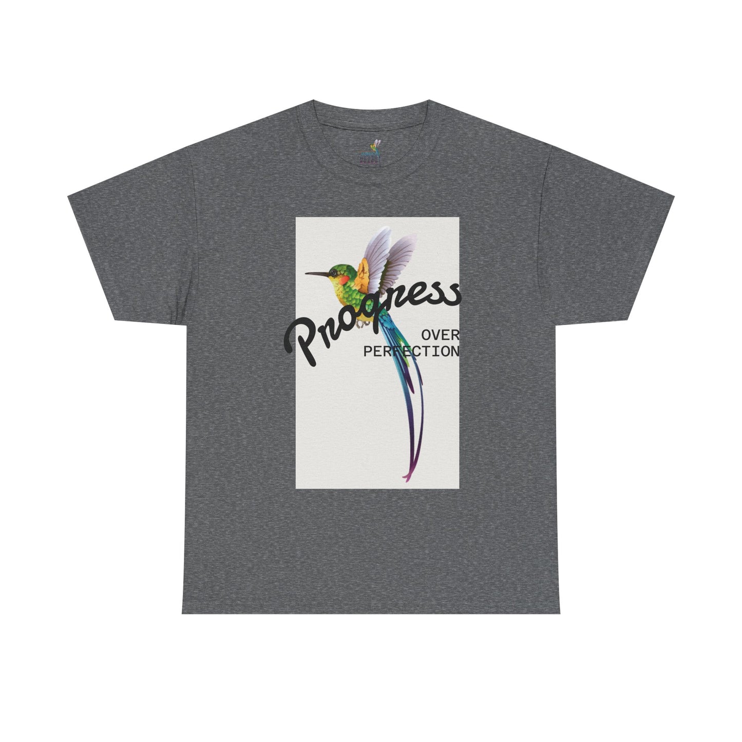 Unisex Heavy Cotton Tee with Hummingbird Design | Progress Over Perfection, Inspiration Tee, Motivational T-Shirt, Gift for Nature [...]