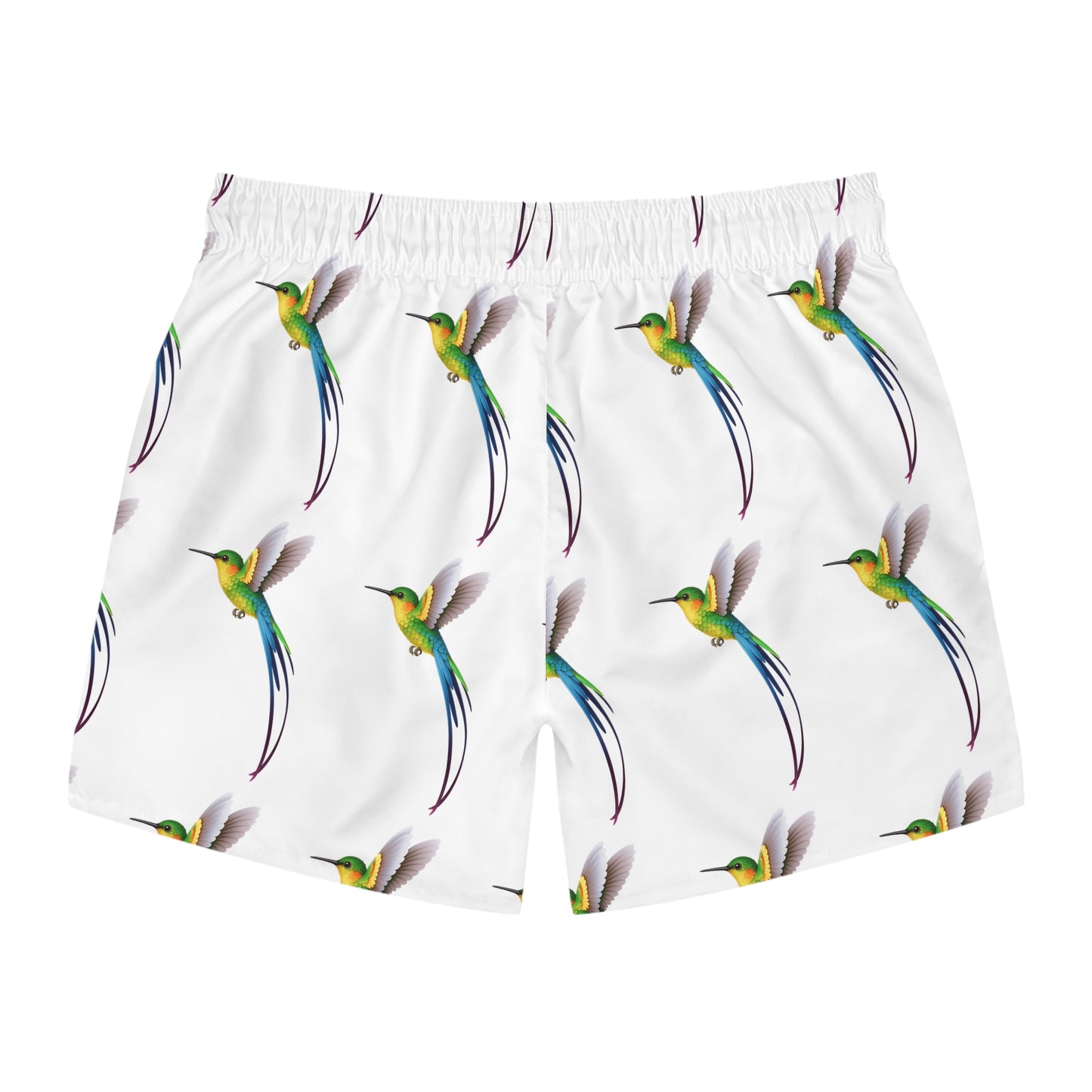 Colorful Hummingbird Swim Trunks - Perfect for Summer, Beach Days, Pool Parties, Tropical Vacations, Gifts for Him