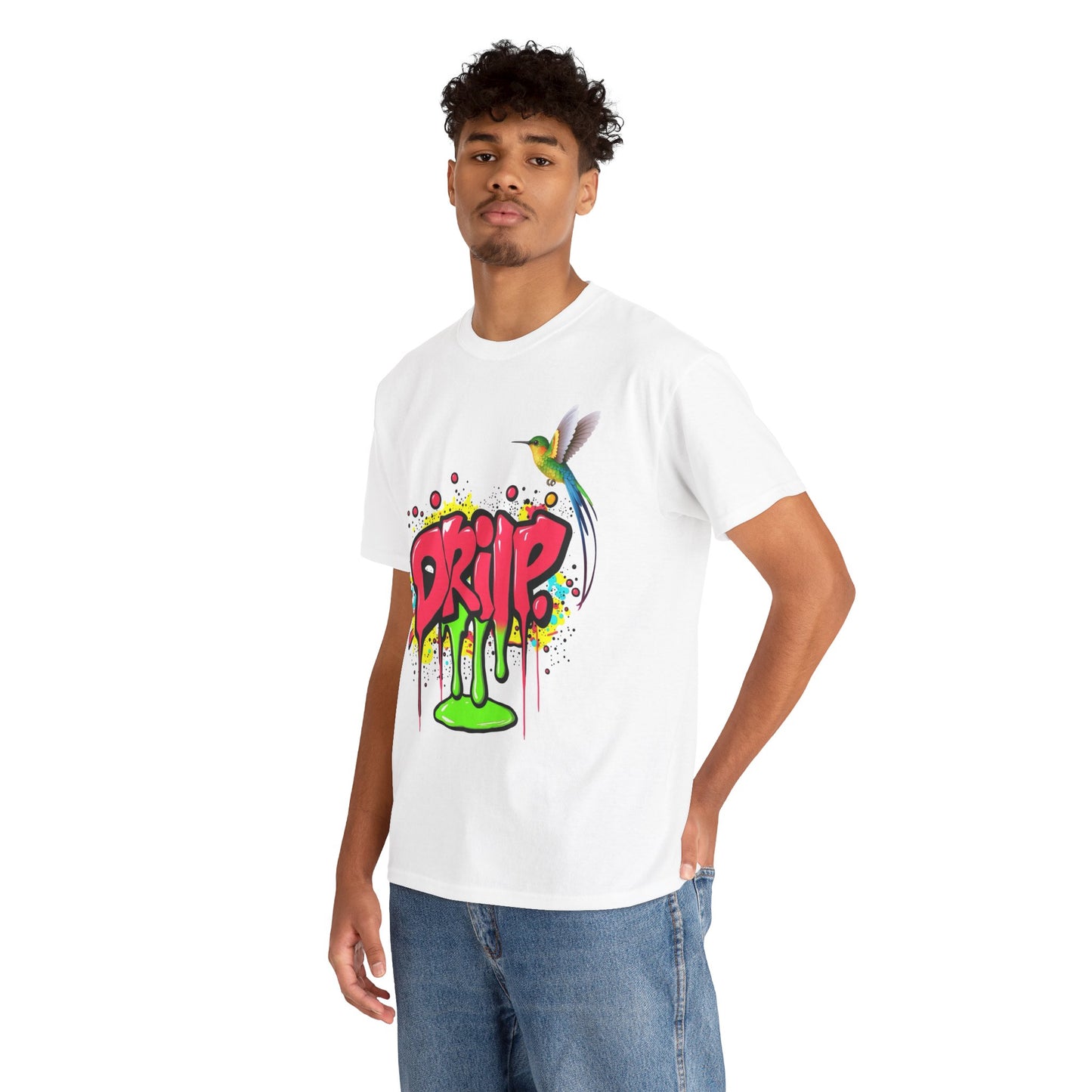 Graffiti Tee - Bold Street Style Unisex Heavy Cotton Shirt with Dripping Paint Design