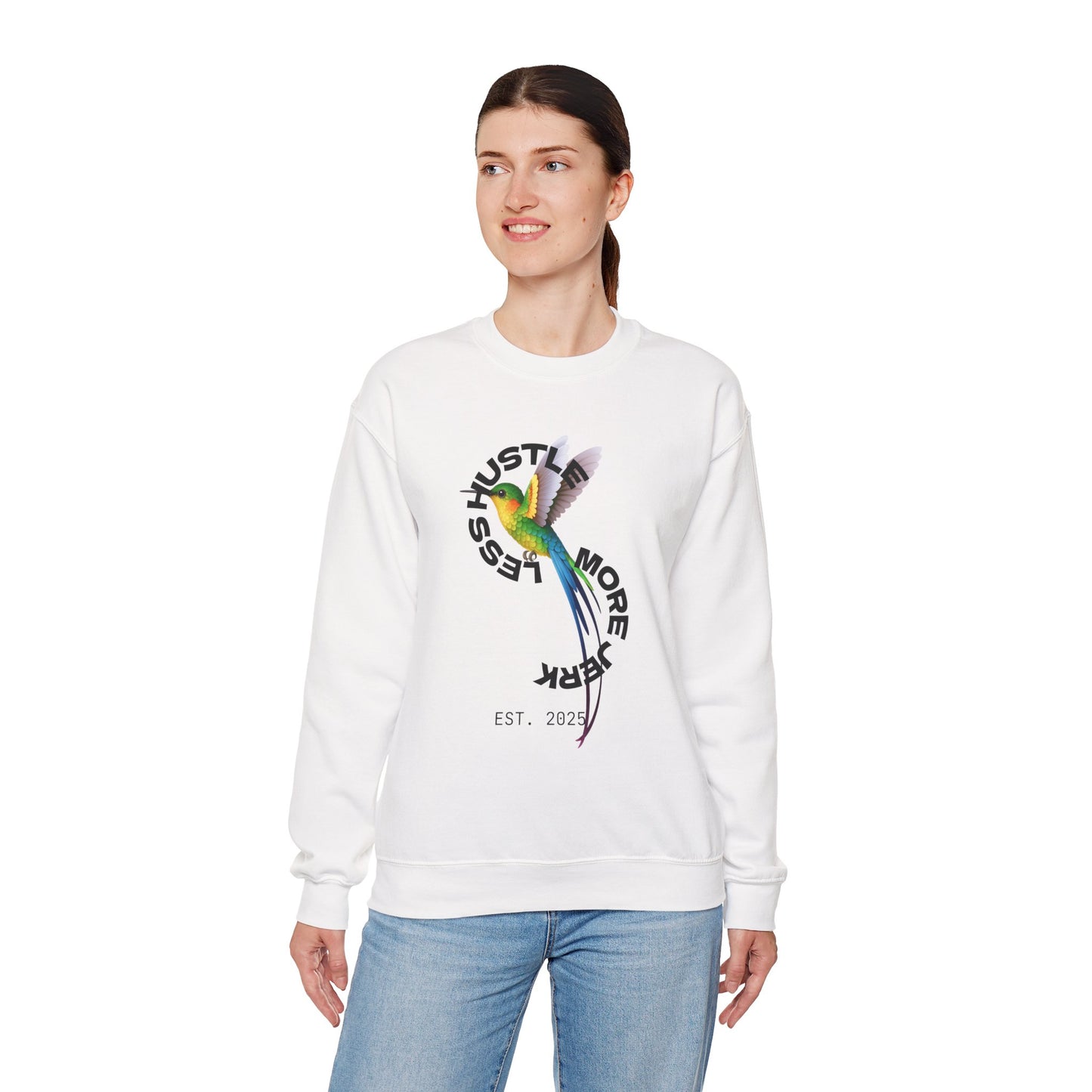 Hustle More Crewneck Sweatshirt | Unisex Pullover, Casual Sweatshirt, Cozy Apparel, Gift for Motivated Friends