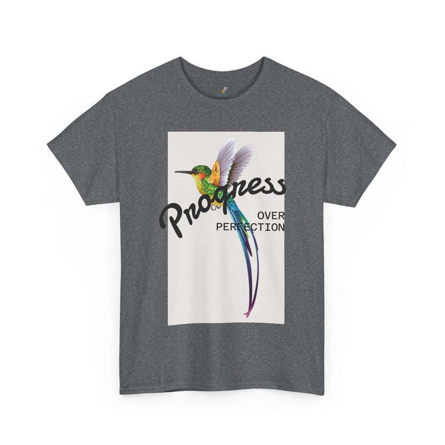 Unisex Heavy Cotton Tee with Hummingbird Design | Progress Over Perfection, Inspiration Tee, Motivational T-Shirt, Gift for Nature [...]