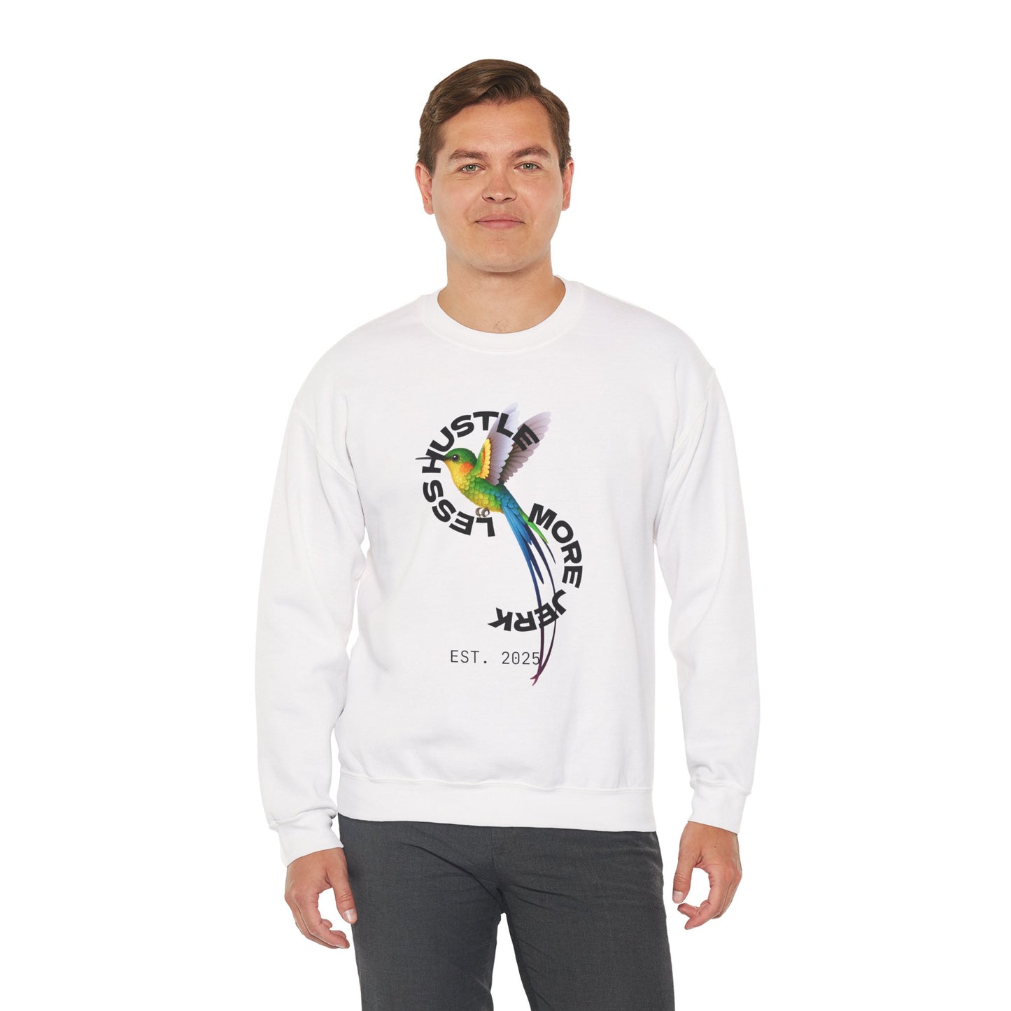 Hustle More Crewneck Sweatshirt | Unisex Pullover, Casual Sweatshirt, Cozy Apparel, Gift for Motivated Friends