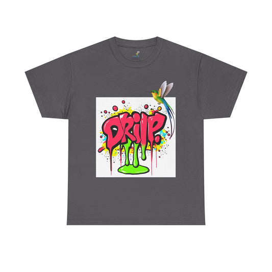 Graffiti Tee - Bold Street Style Unisex Heavy Cotton Shirt with Dripping Paint Design