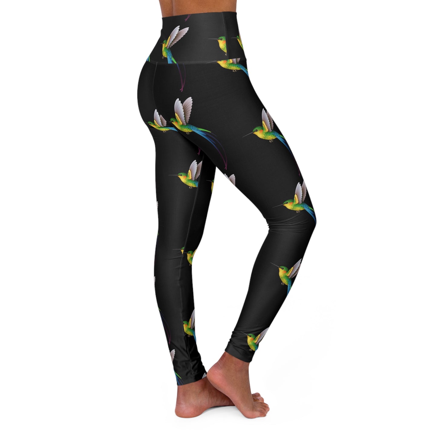 Black Vibrant Floral High Waisted Yoga Leggings, Comfortable Activewear, Fitness Apparel, Gift for Yoga Lovers, Workout Leggings
